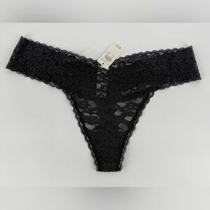 Lace Black Thong Panty